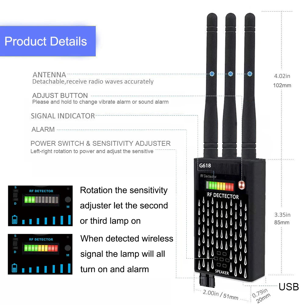 Anti-Spy Bug & GSM Device Finder