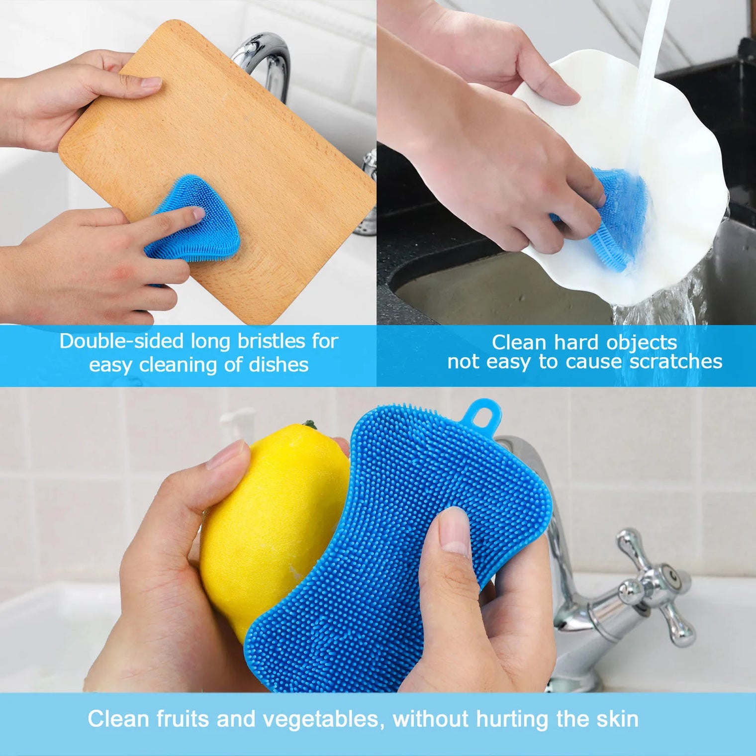 3-Pack Silicone Dish Sponges