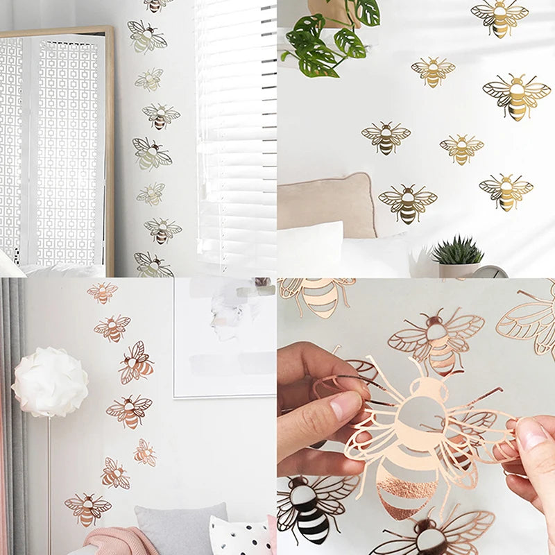 12-Piece Hollow Bee Wall Stickers