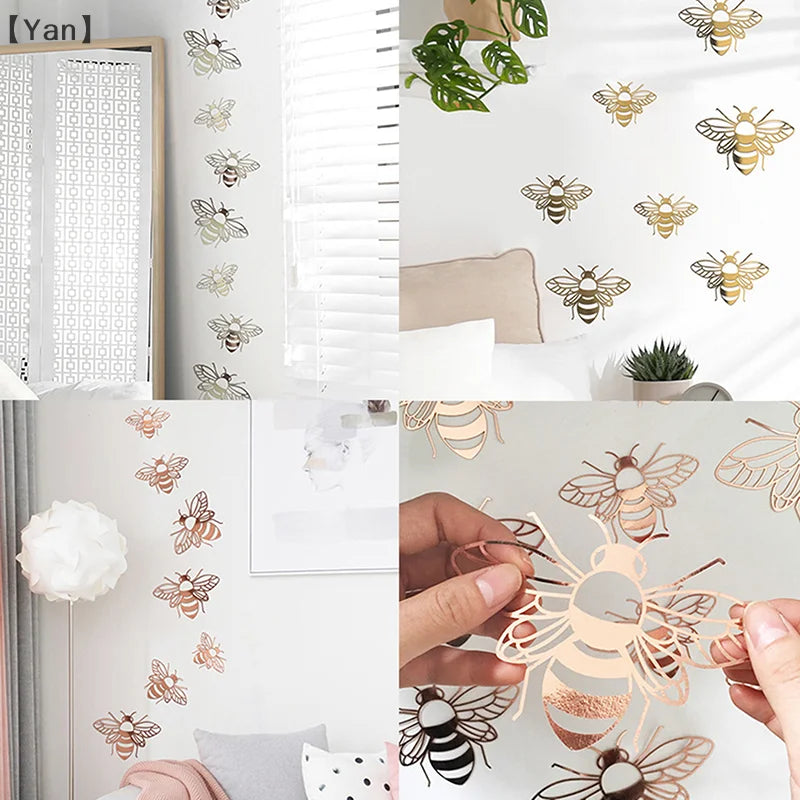 12-Piece Hollow Bee Wall Stickers