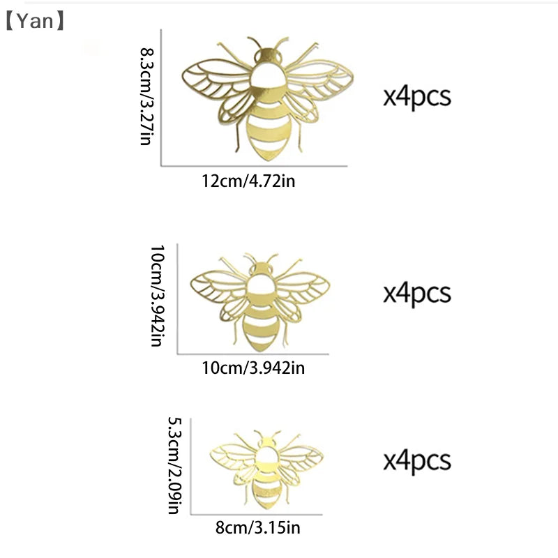 12-Piece Hollow Bee Wall Stickers