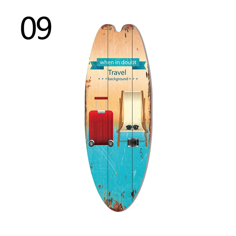 Wood Surfboard Sign