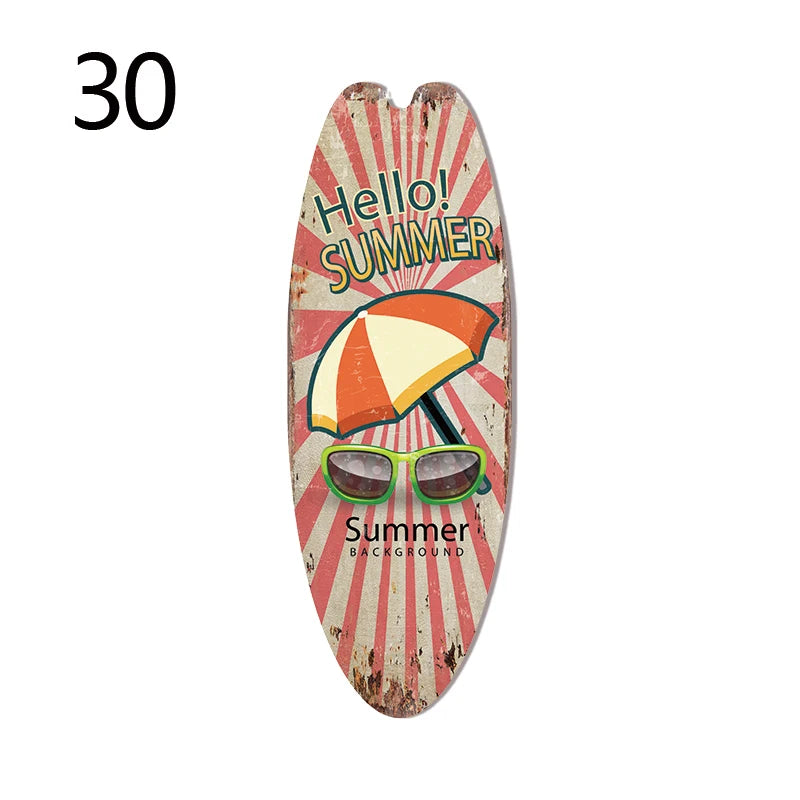Wood Surfboard Sign