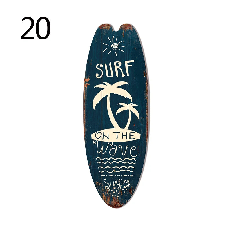 Wood Surfboard Sign