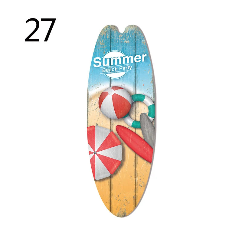 Wood Surfboard Sign