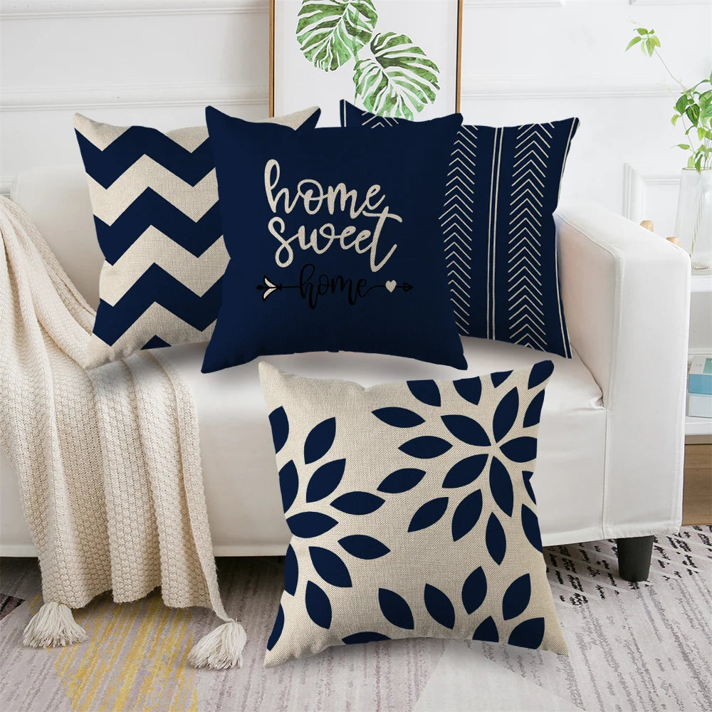 4pcs Linen Square Cushion Covers