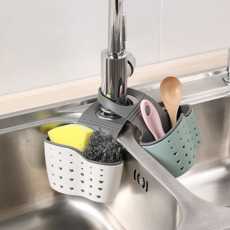 Adjustable Snap-On Sink Sponge Holder