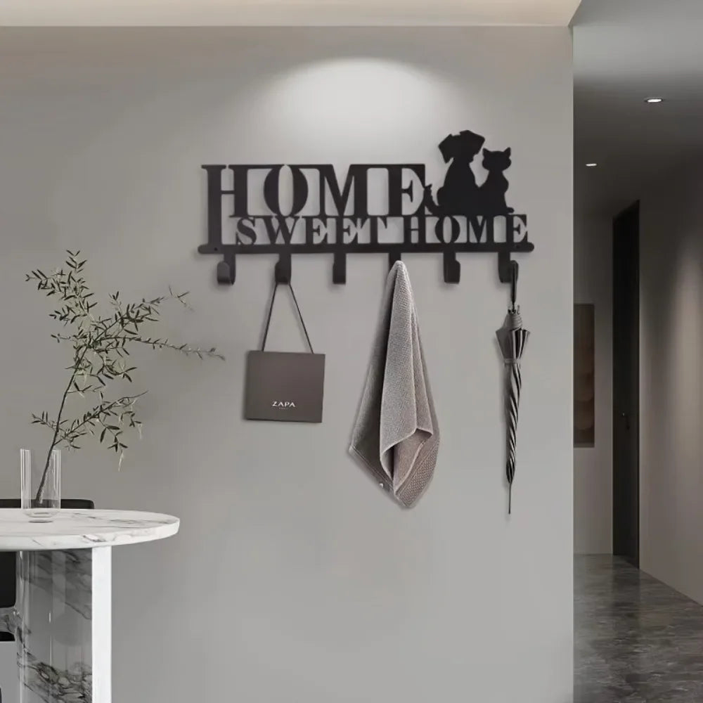 Iron HOME Letter Hook Rack