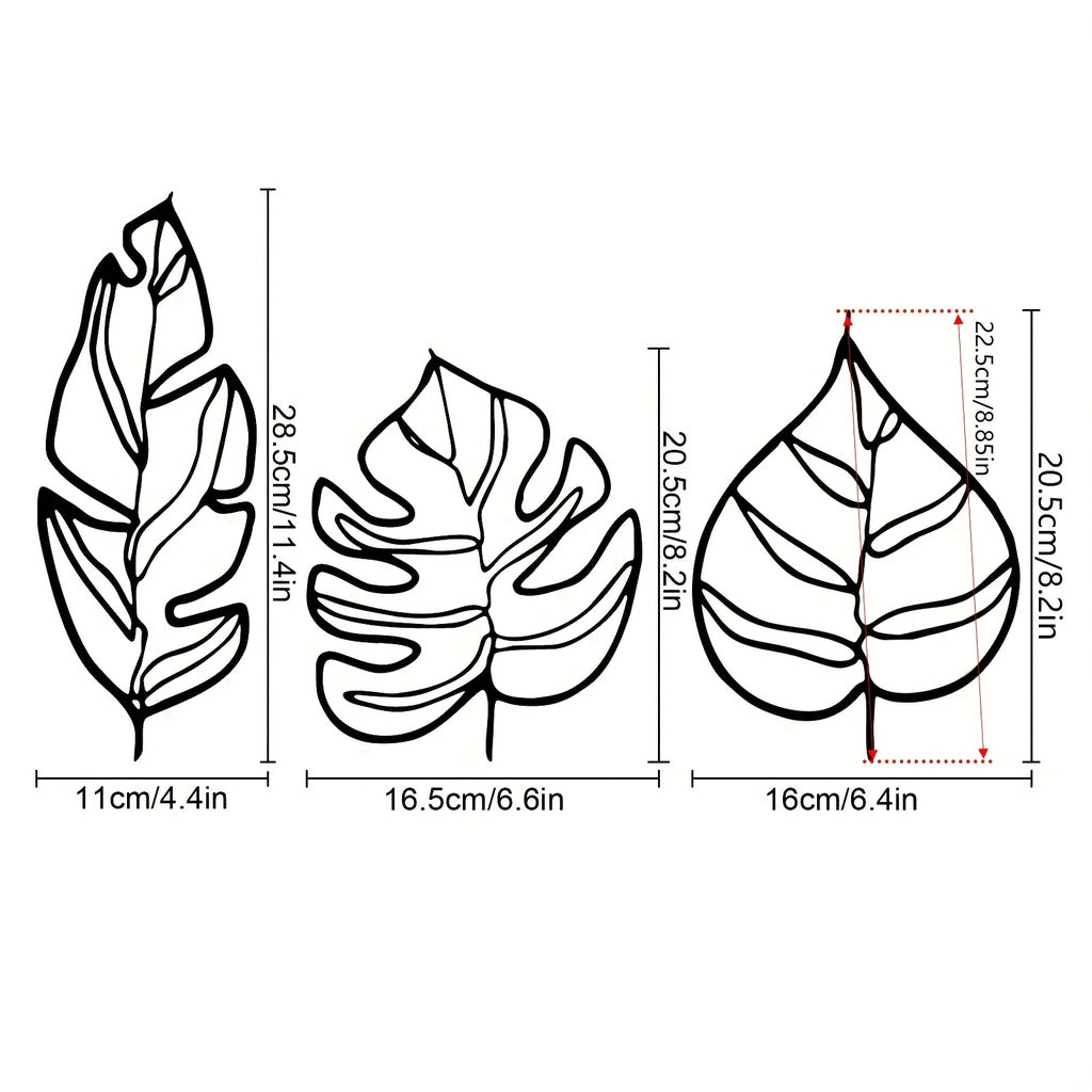 Animula Three Leaves Wall Decoration (3pcs)