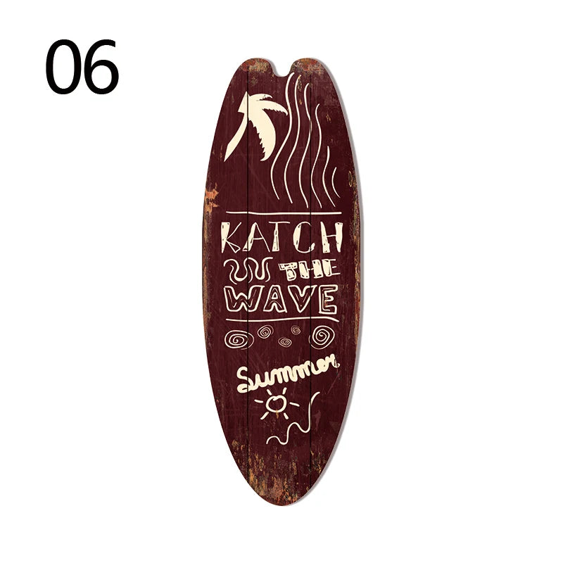 Wood Surfboard Sign