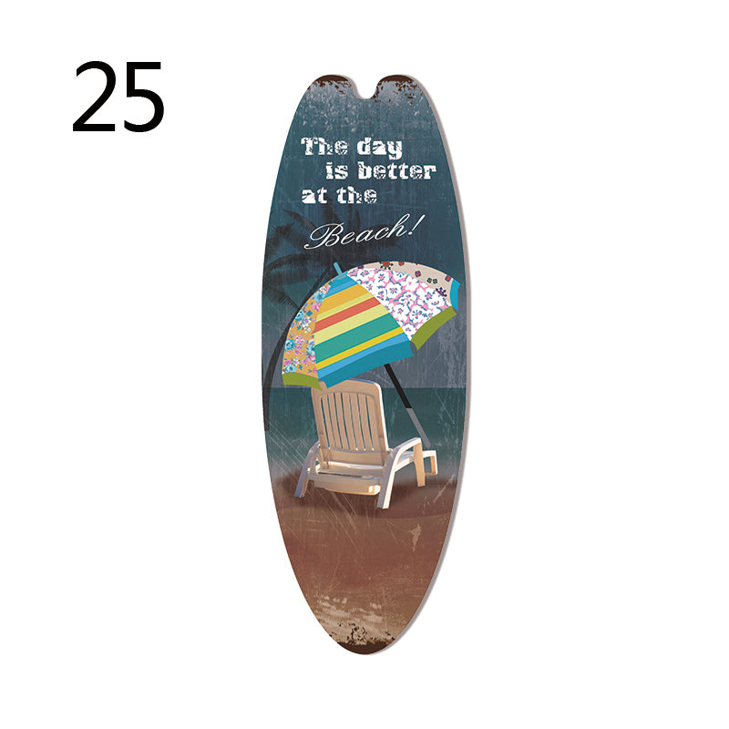 Wood Surfboard Sign