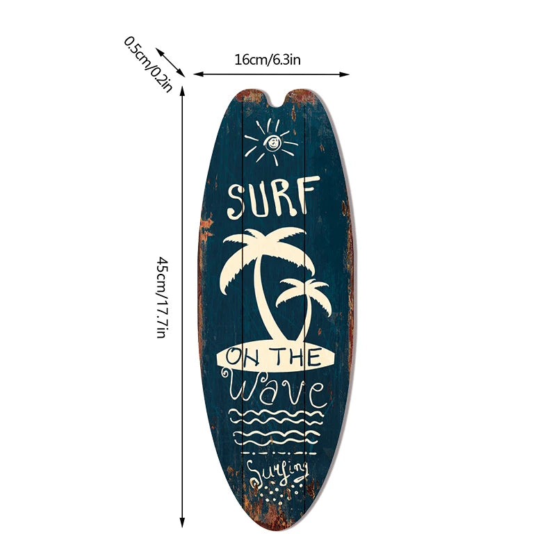 Wood Surfboard Sign