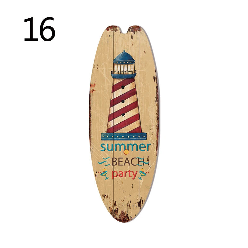 Wood Surfboard Sign