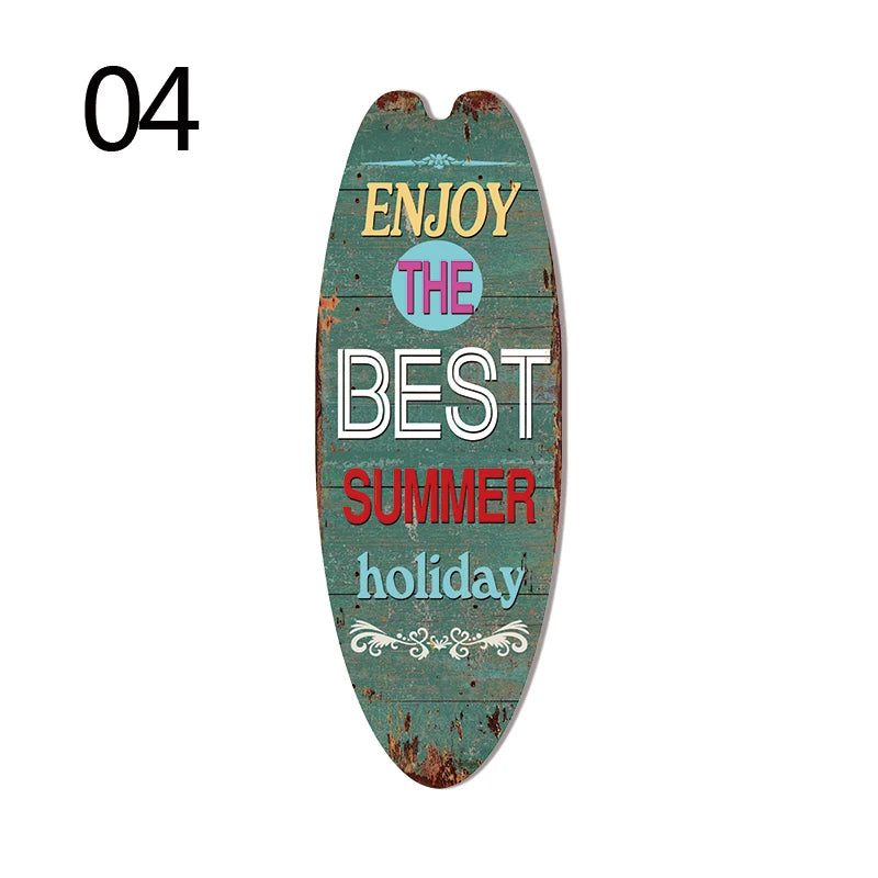 Wood Surfboard Sign
