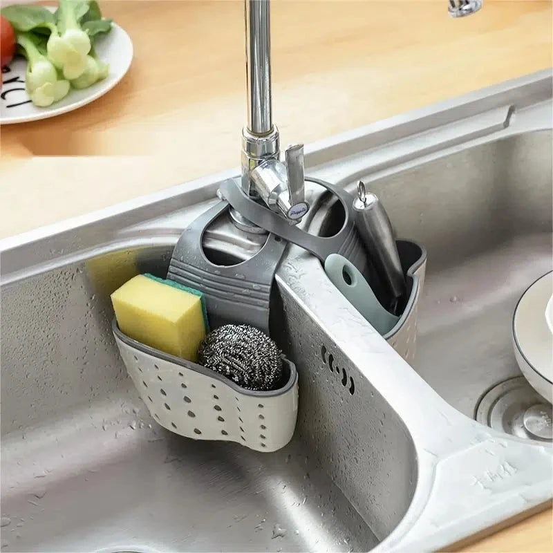 Adjustable Snap-On Sink Sponge Holder