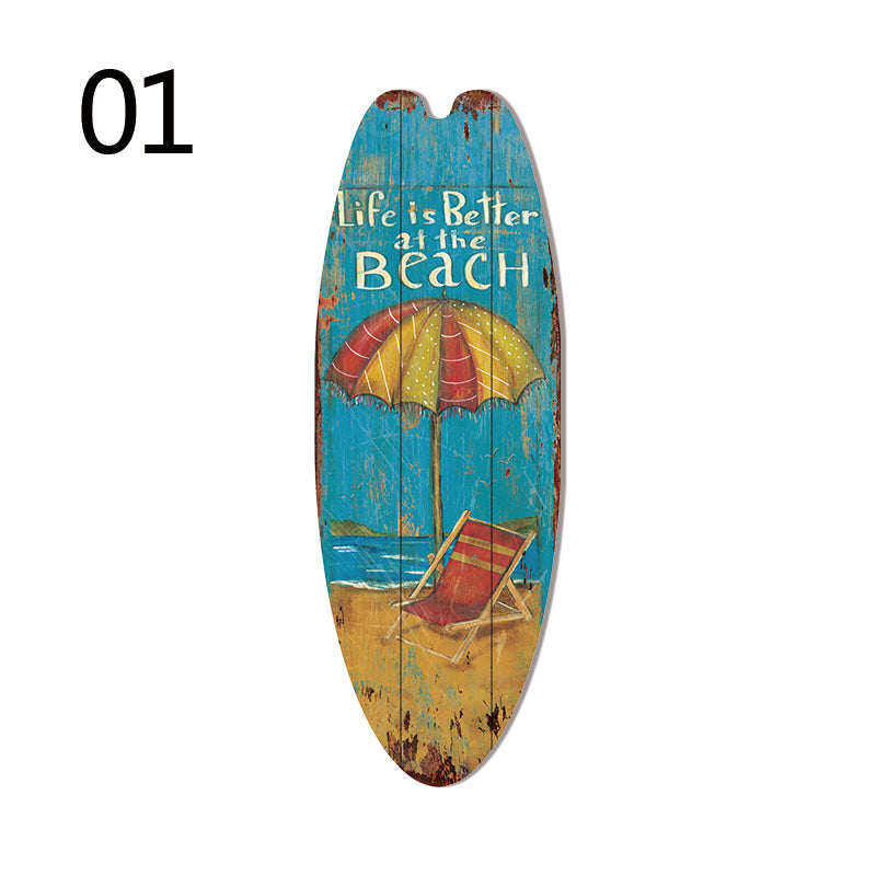 Wood Surfboard Sign