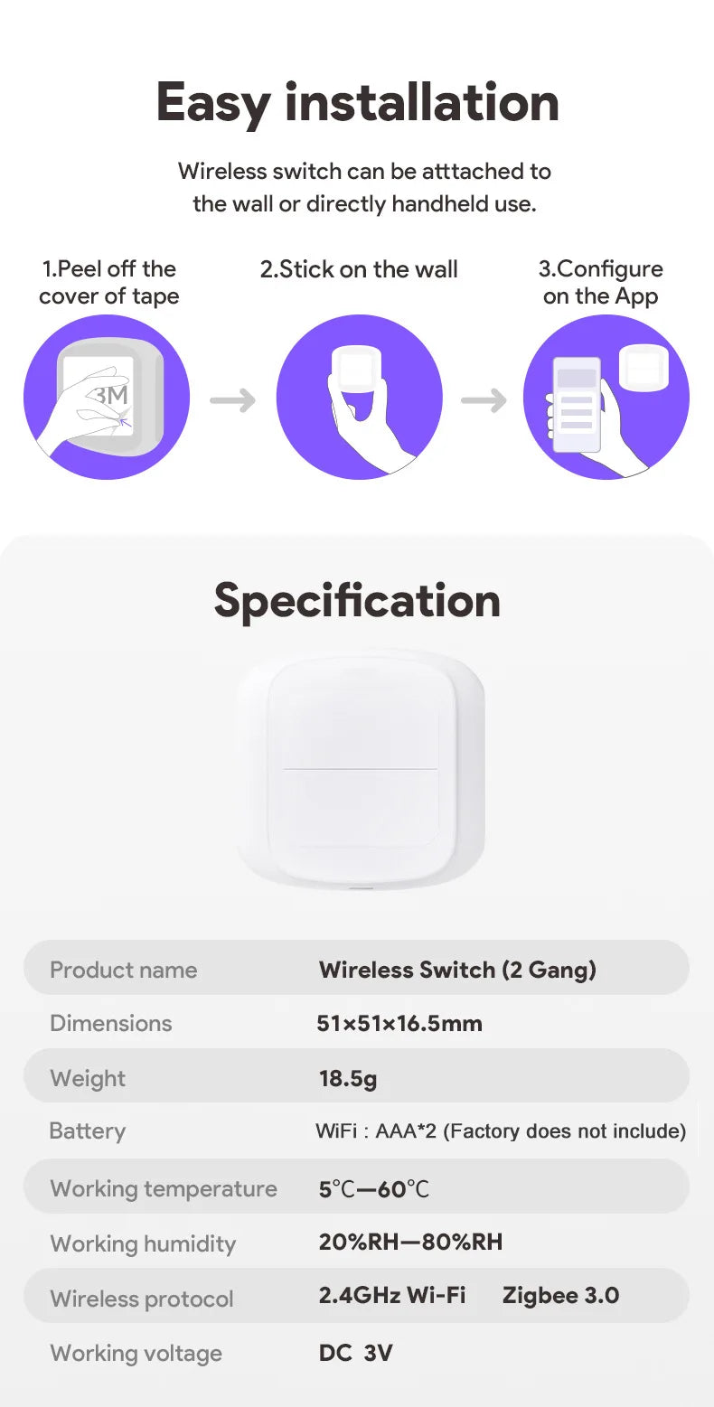 Tuya 2-Gang Smart Scene Switch