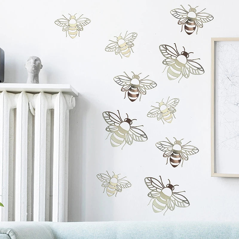 12-Piece Hollow Bee Wall Stickers