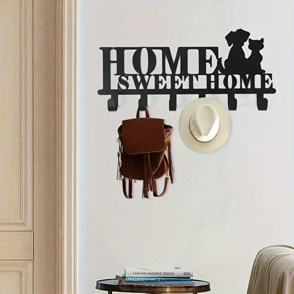 Iron HOME Letter Hook Rack