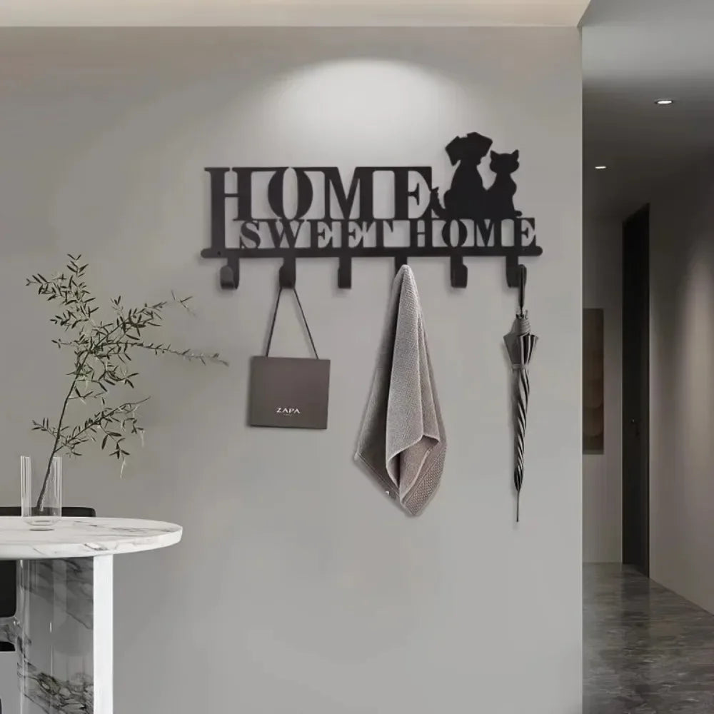 Iron HOME Letter Hook Rack