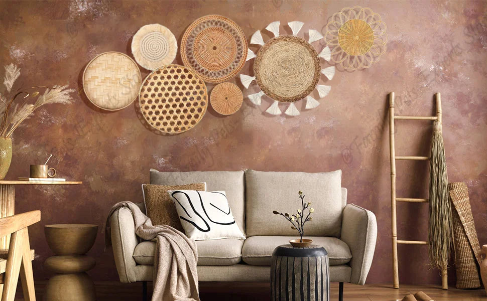 7-Piece Boho Rattan Wall Decor Set: