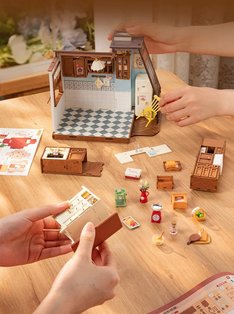 DIY Wooden Baking Hut Puzzle Toy