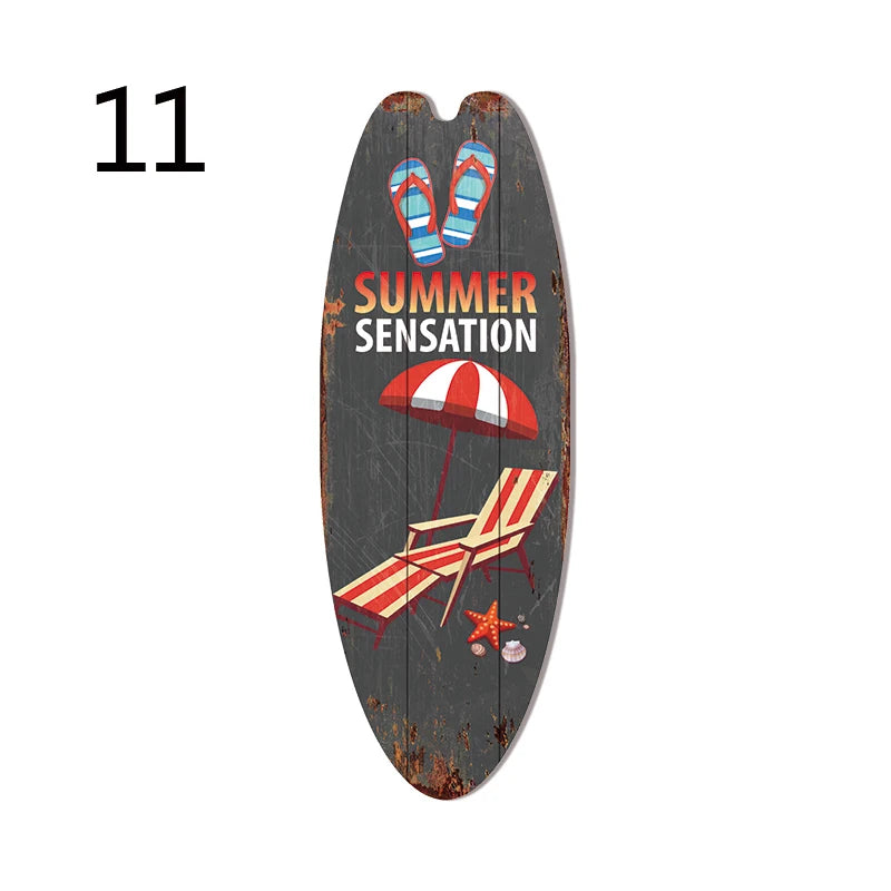 Wood Surfboard Sign