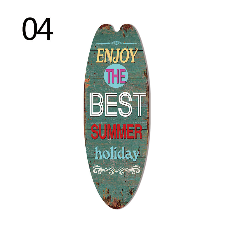 Wood Surfboard Sign