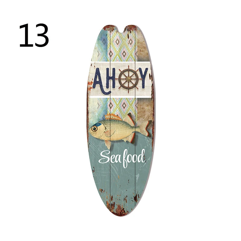 Wood Surfboard Sign