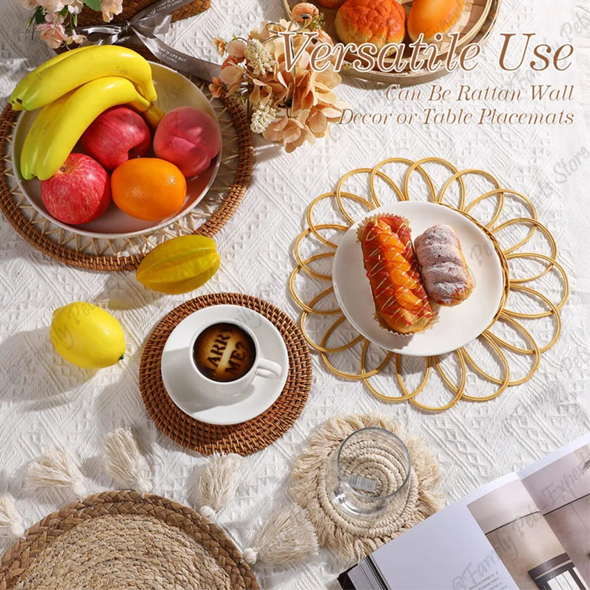 7-Piece Boho Rattan Wall Decor Set: