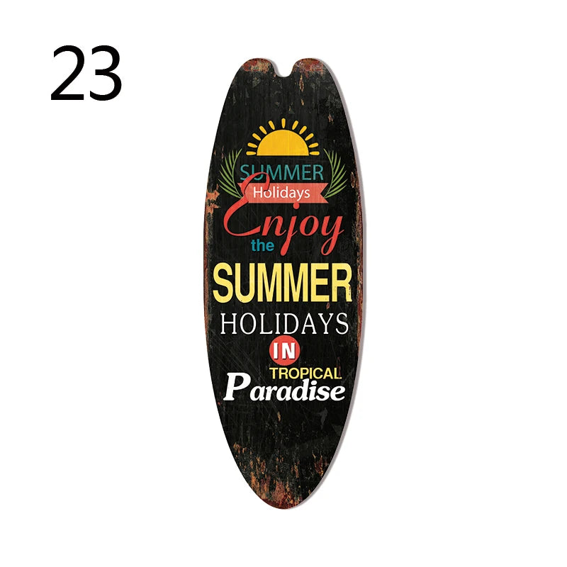 Wood Surfboard Sign