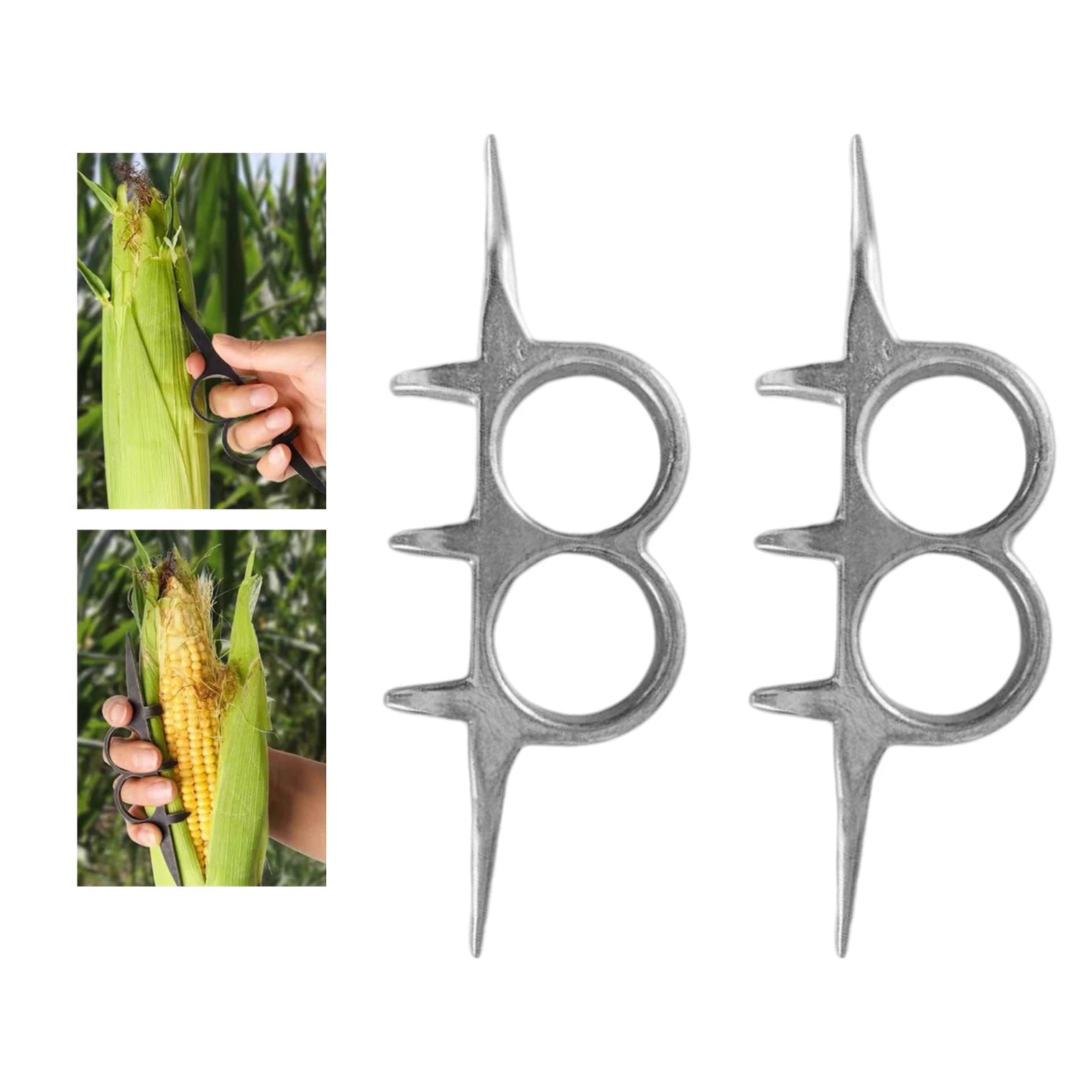2pcs Aluminum Corn Remover – Easy Kernel Stripper for Kitchen & Market Use