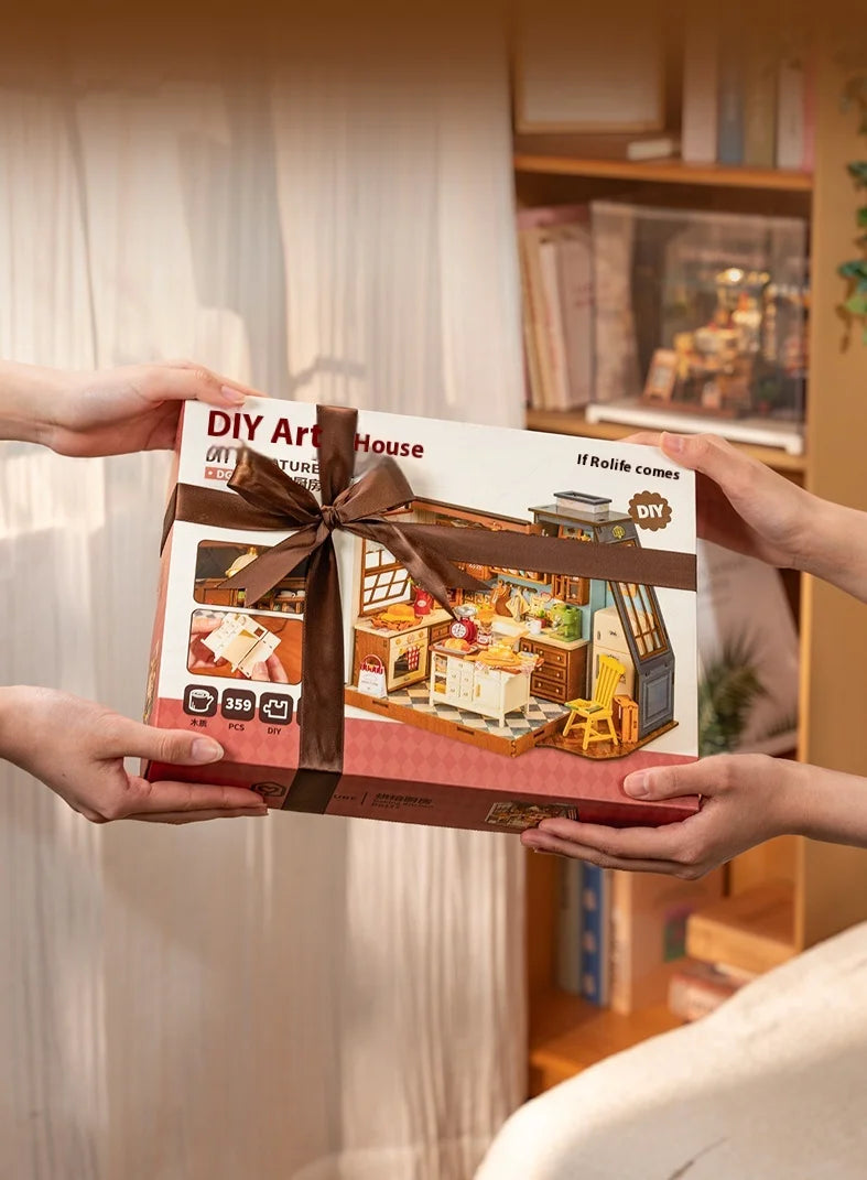 DIY Wooden Baking Hut Puzzle Toy