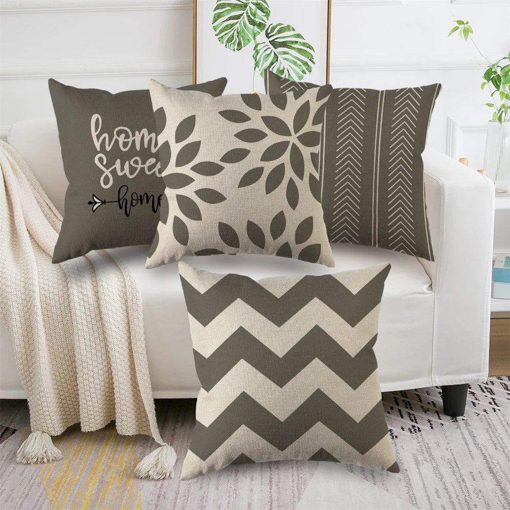 4pcs Linen Square Cushion Covers