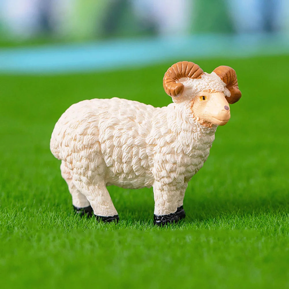 6-Piece Resin Sheep Figurine Set