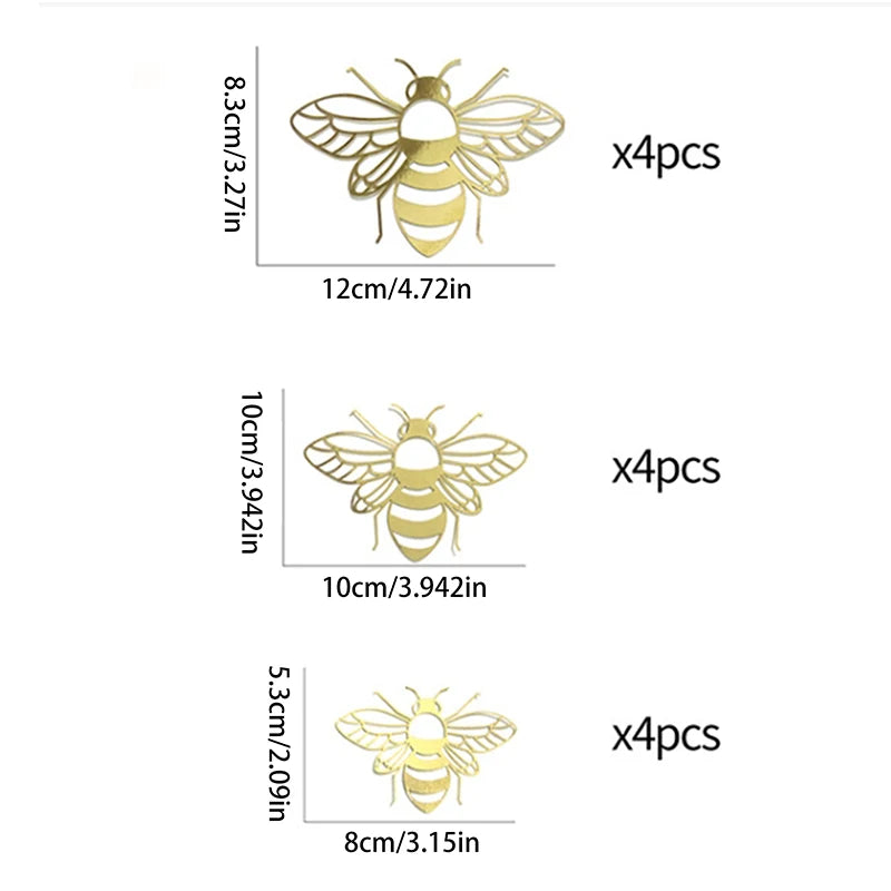 12-Piece Hollow Bee Wall Stickers