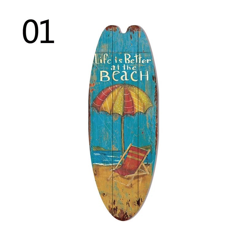 Wood Surfboard Sign
