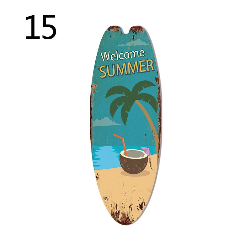 Wood Surfboard Sign