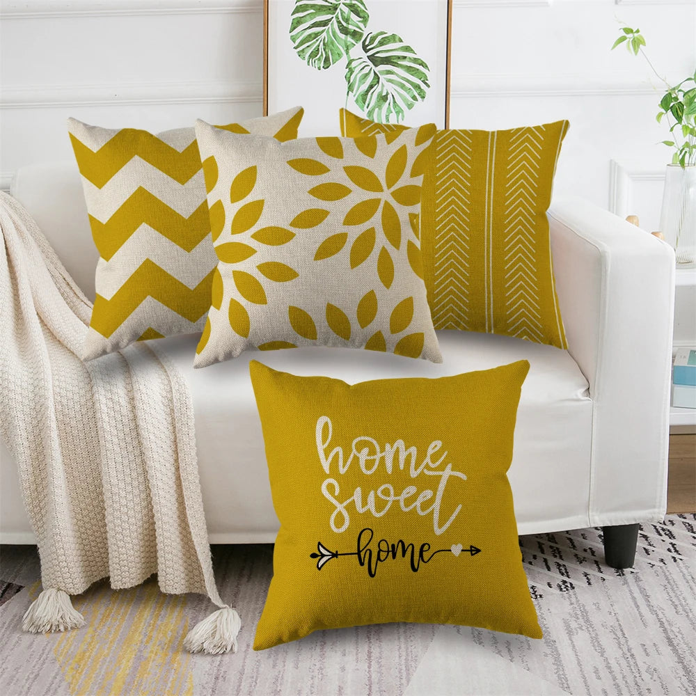 4pcs Linen Square Cushion Covers