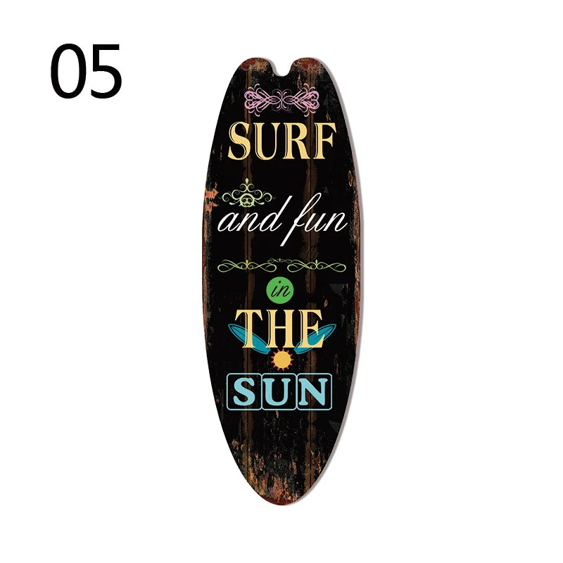 Wood Surfboard Sign