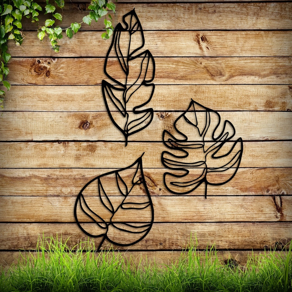 Animula Three Leaves Wall Decoration (3pcs)