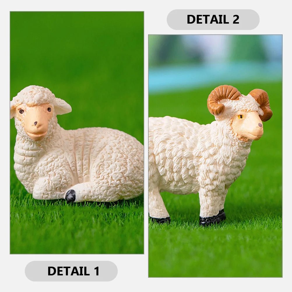 6-Piece Resin Sheep Figurine Set
