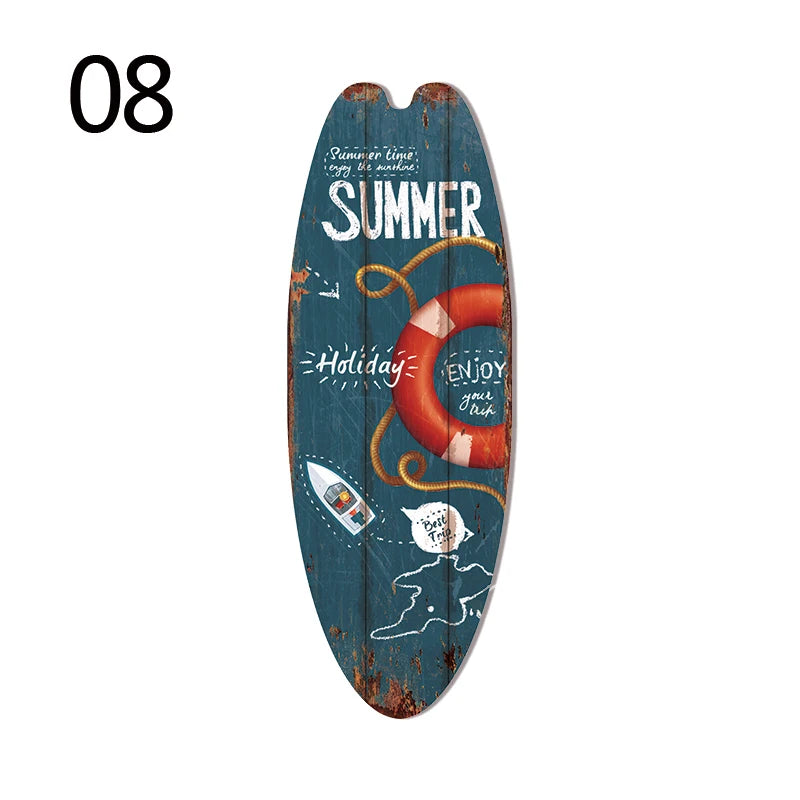 Wood Surfboard Sign
