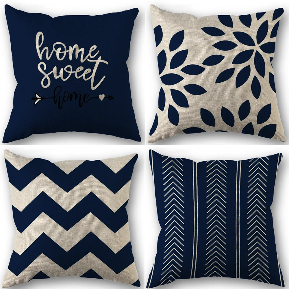 4pcs Linen Square Cushion Covers