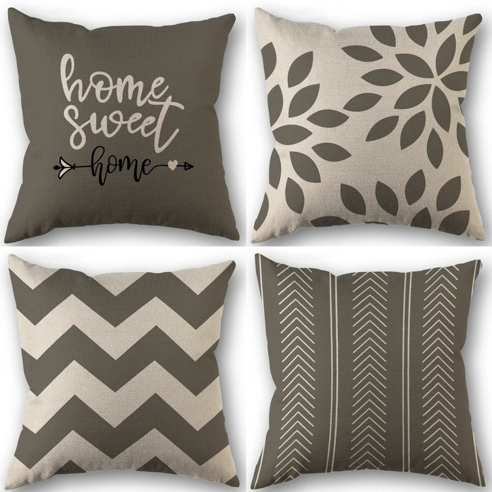 4pcs Linen Square Cushion Covers