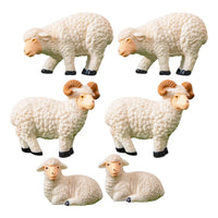 6-Piece Resin Sheep Figurine Set