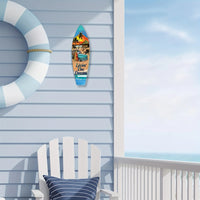 Tiki Bar Surfboard Wooden Sign