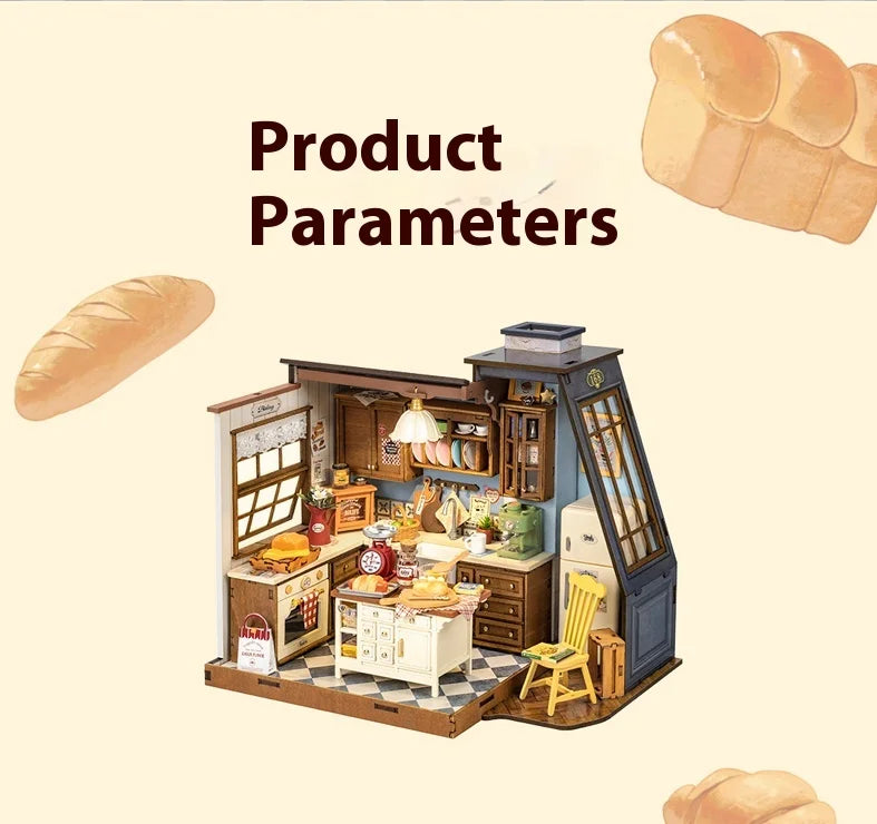 DIY Wooden Baking Hut Puzzle Toy