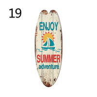 Wood Surfboard Sign
