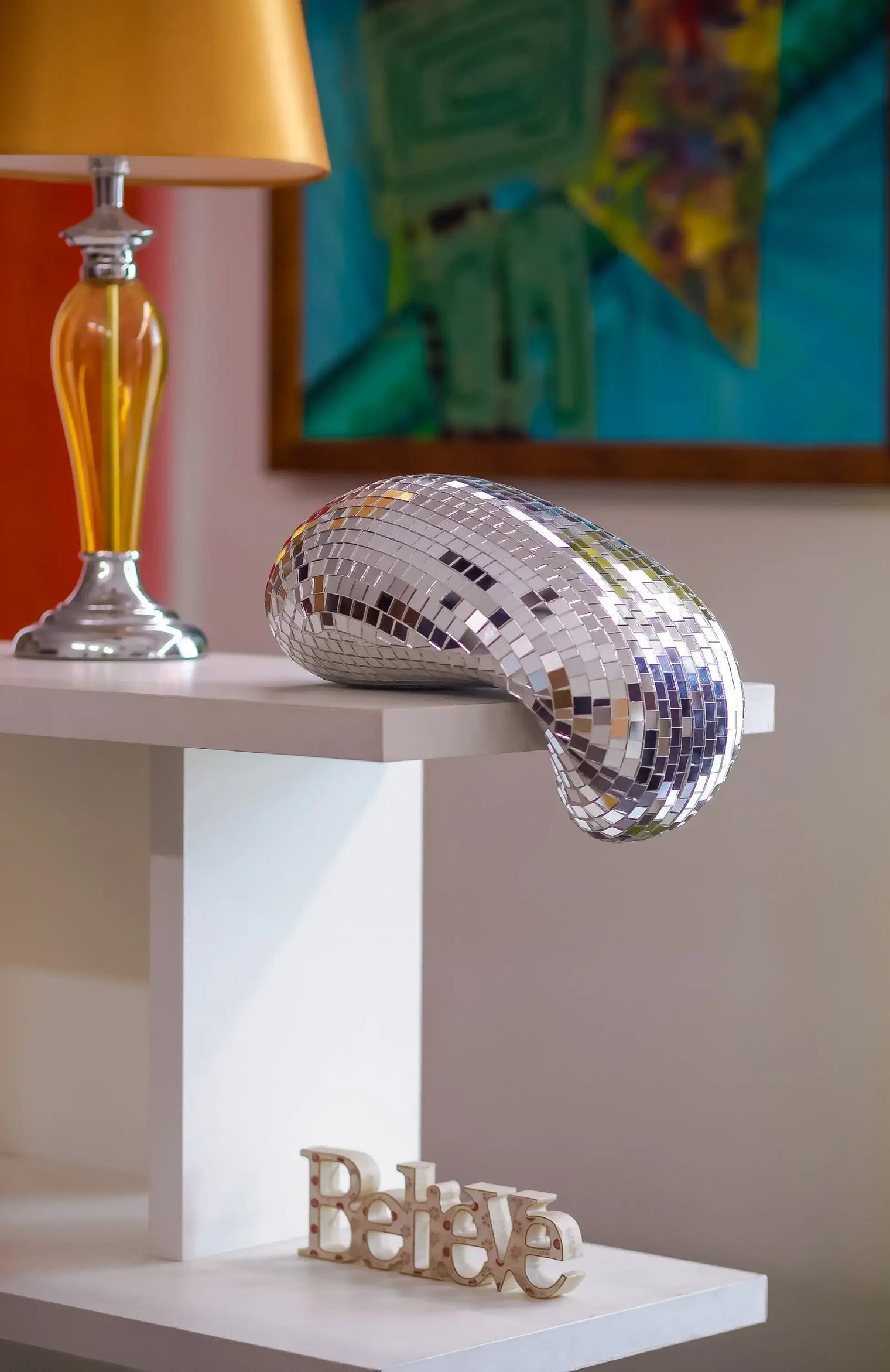 Melted Disco Ball Sculpture